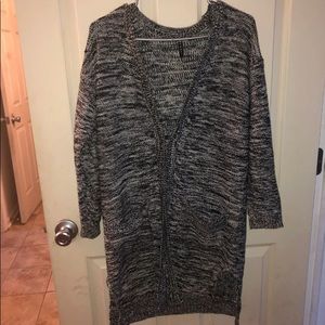Black /White long cardigan
